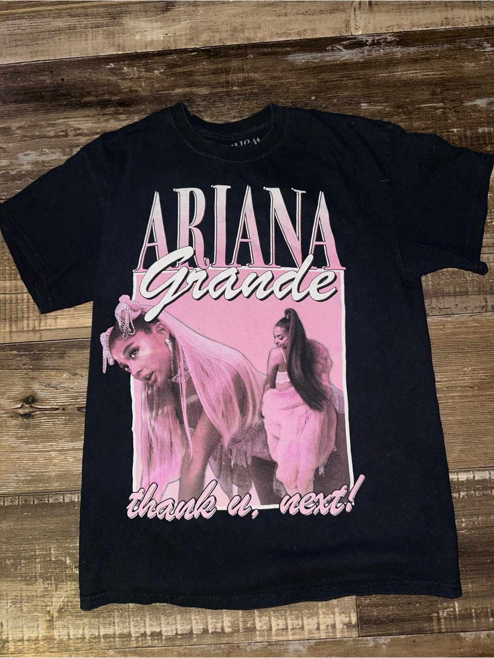 Ariana Grande Black Tee with Pink Graphic - Thank U, Next Kids